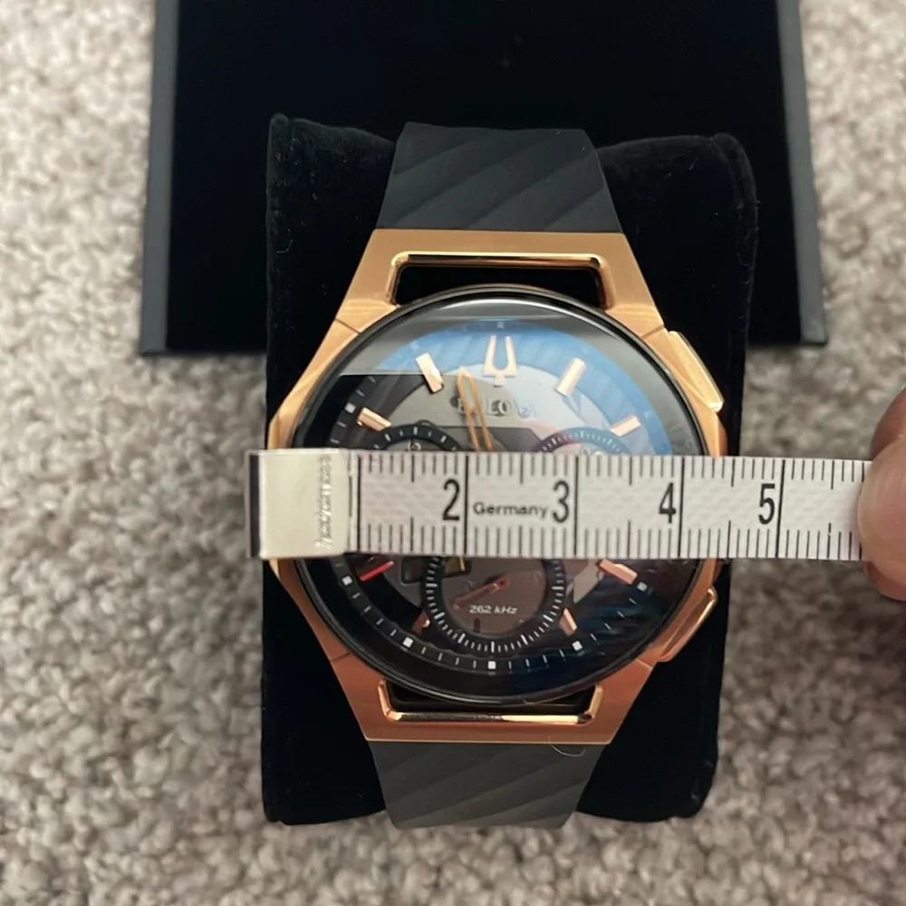 Bulova Curv Rose Gold Tone and Black Chronograph Watch - Picture 9 of 9